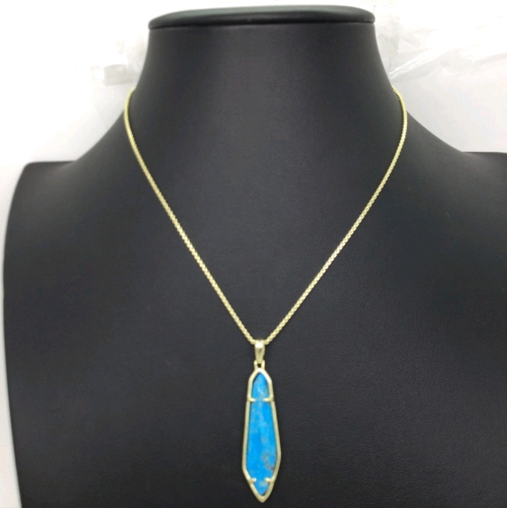 Kendra Scott Cassidy Howlite Pendant Adjustable Chain Necklace EUC 28"